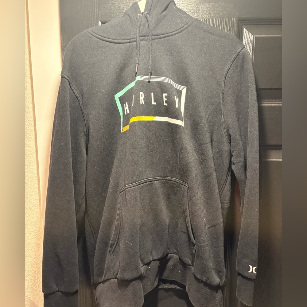 Hurley Black Hoodie with Multicolor Logo